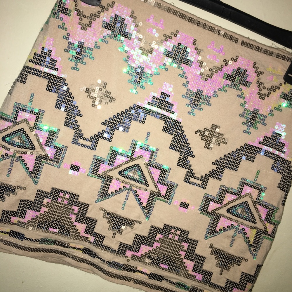 Sequin Iridescent Aztec Skirt